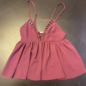 Latiste Maroon peplum crop top